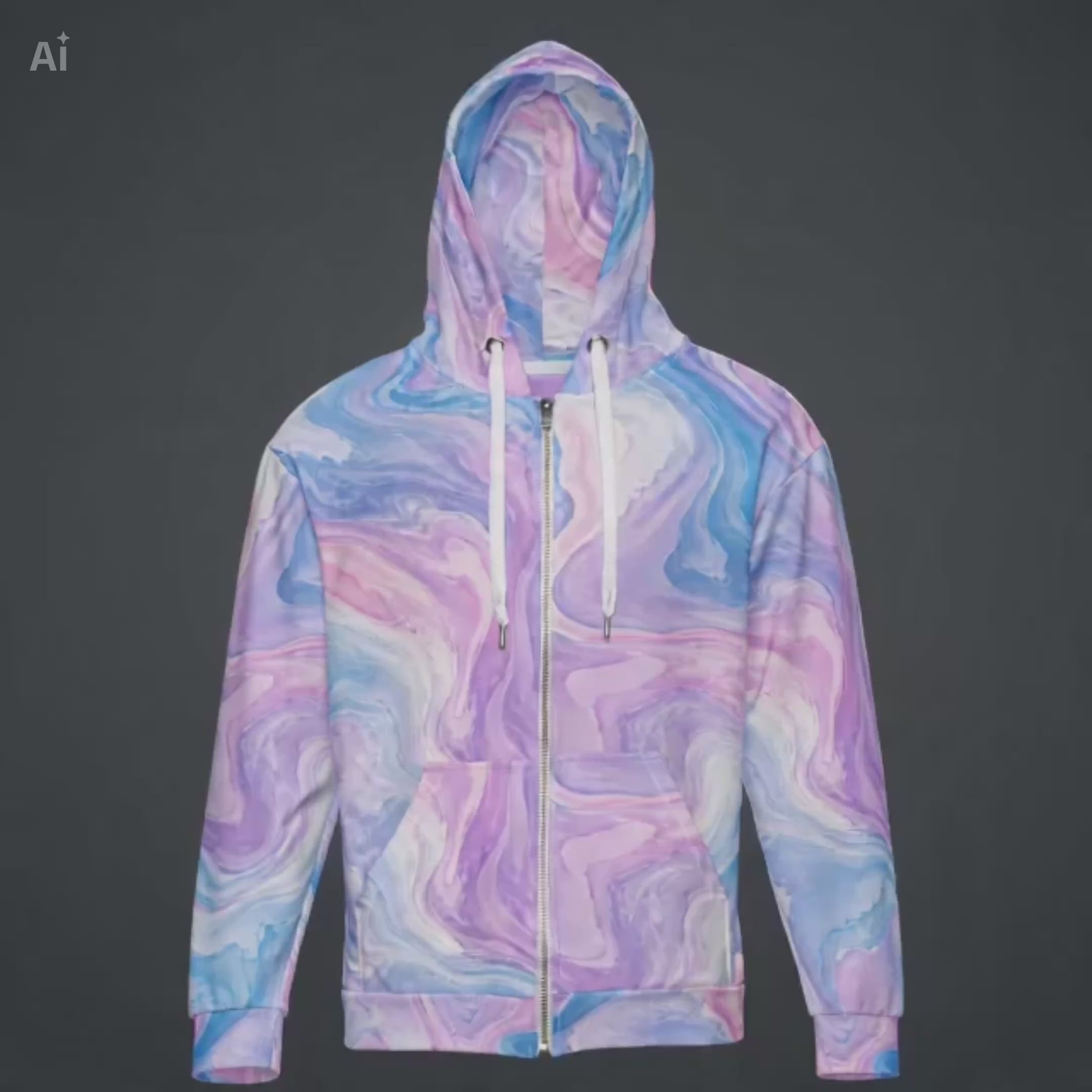 Pastel Mirage unisex zip hoodie product video