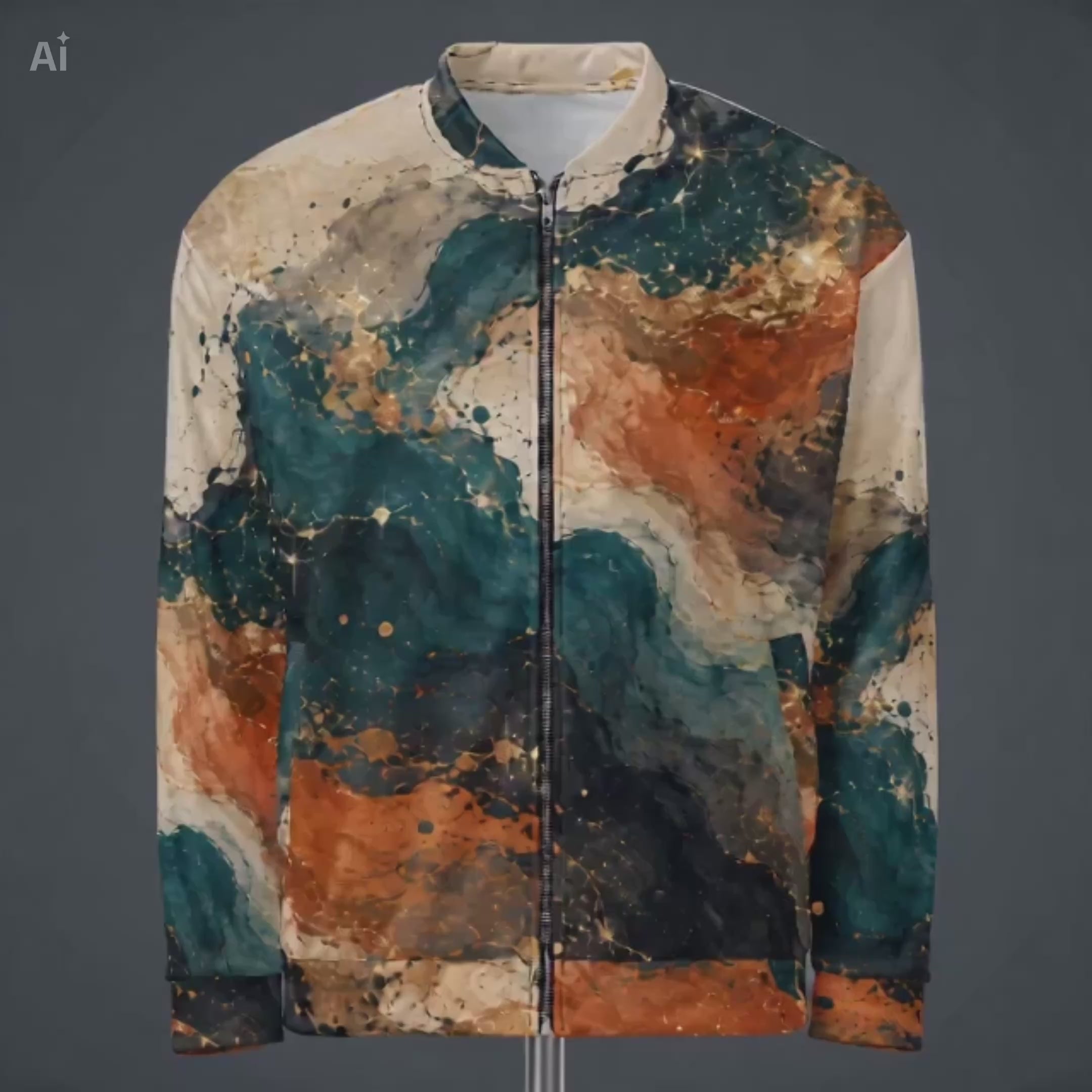 Ember Tide unisex bomber jacket product video